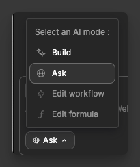 AI mode selector