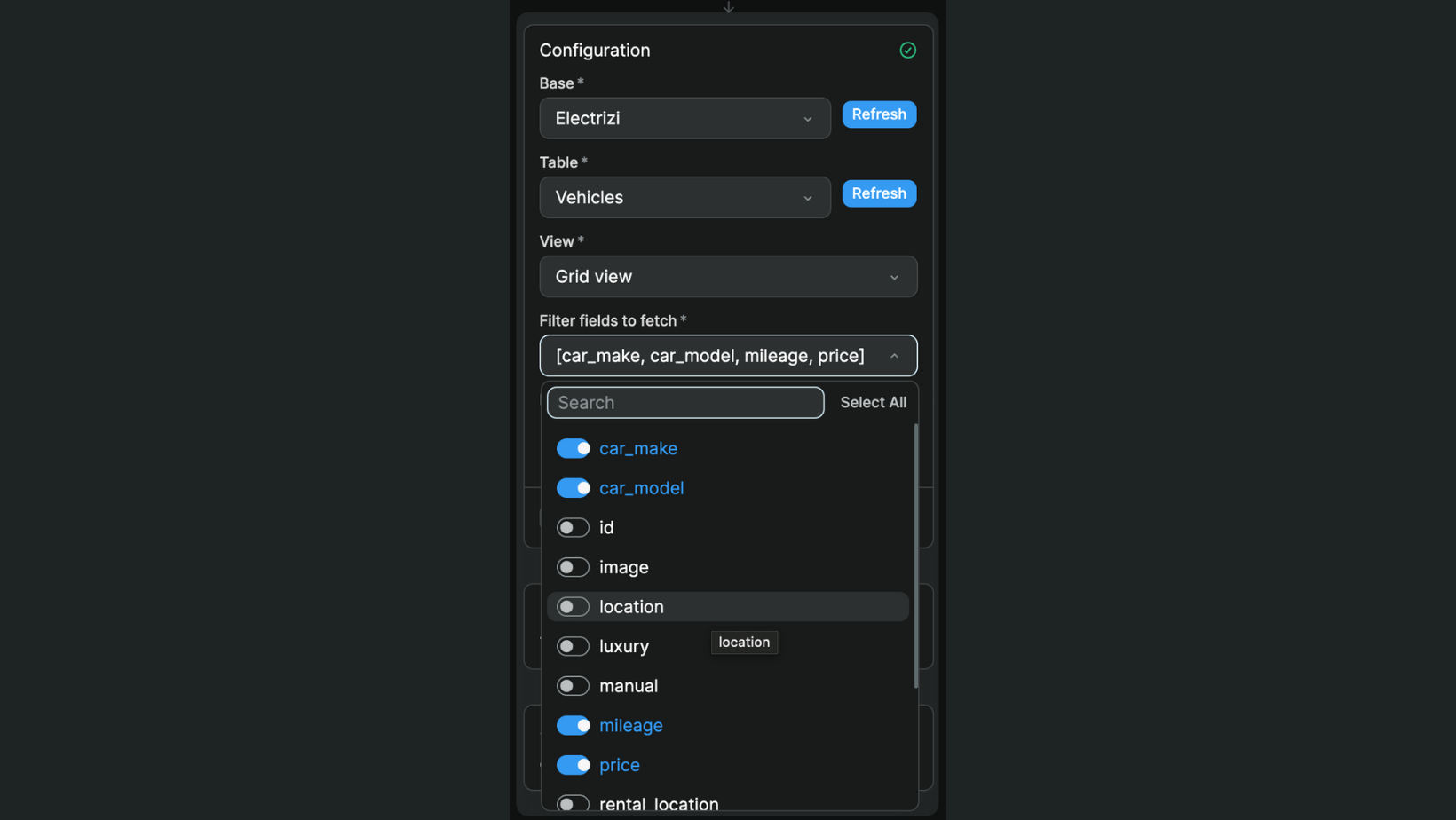 Airtable collection configuration