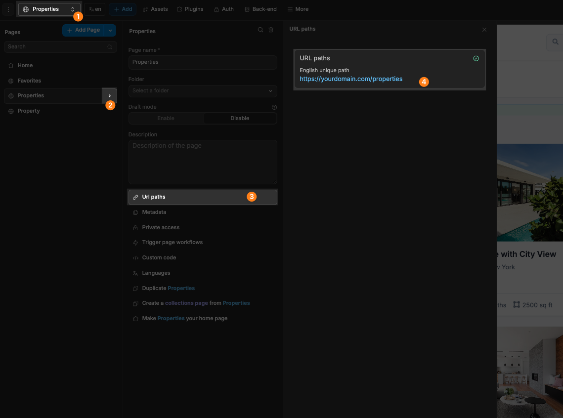 Properties URL Path