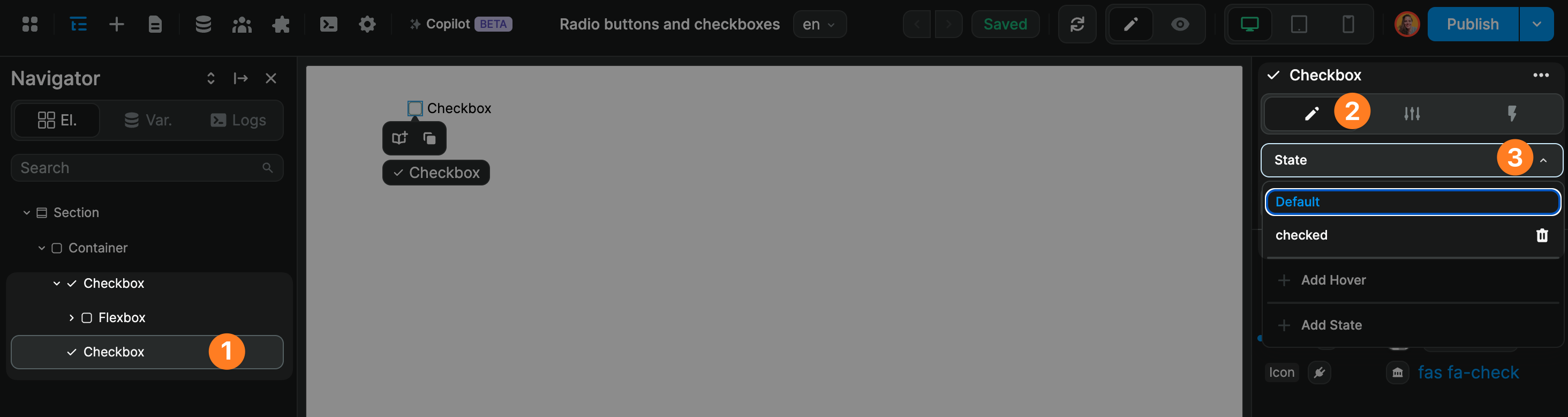 Checkbox states