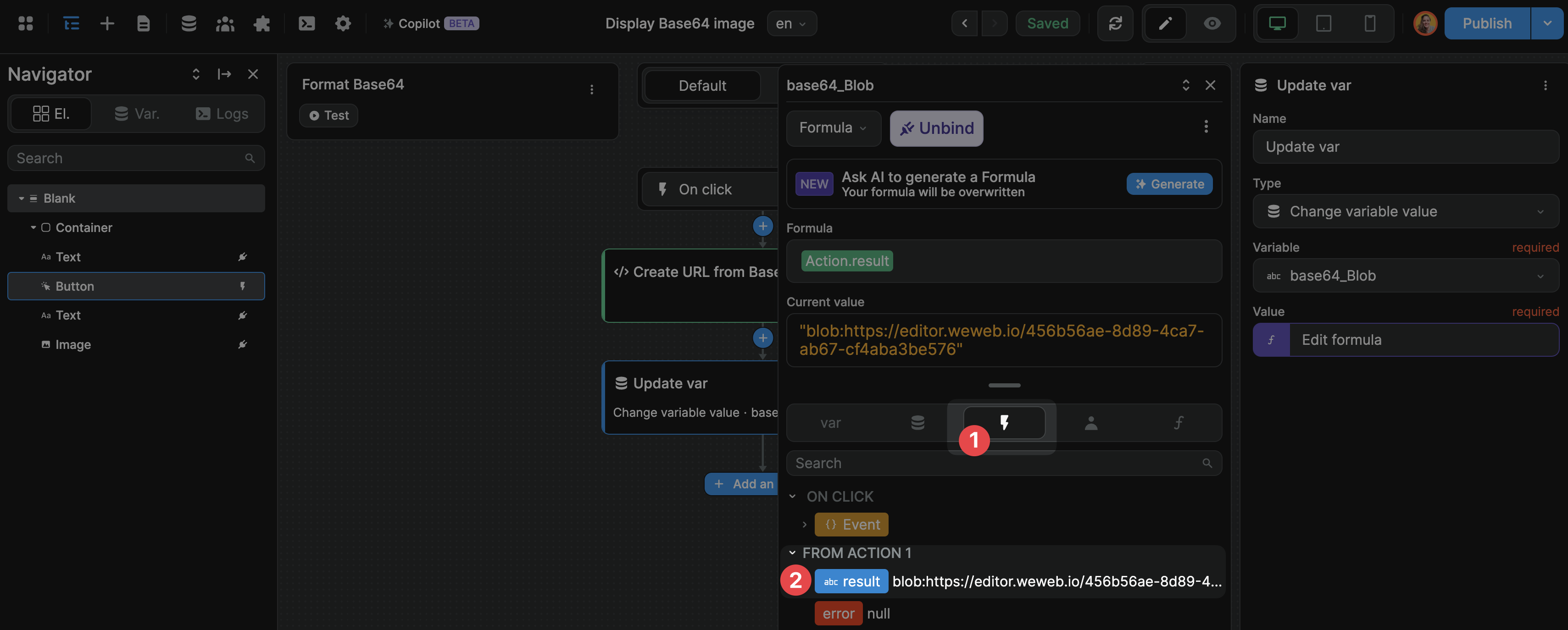Object URL variable