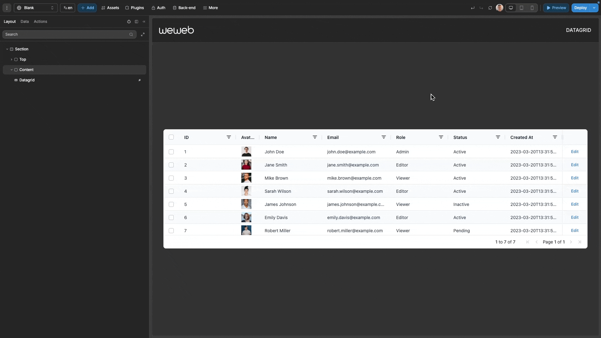 Edit cell value