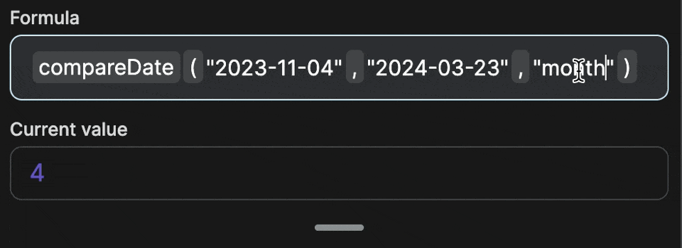 compareDate formula