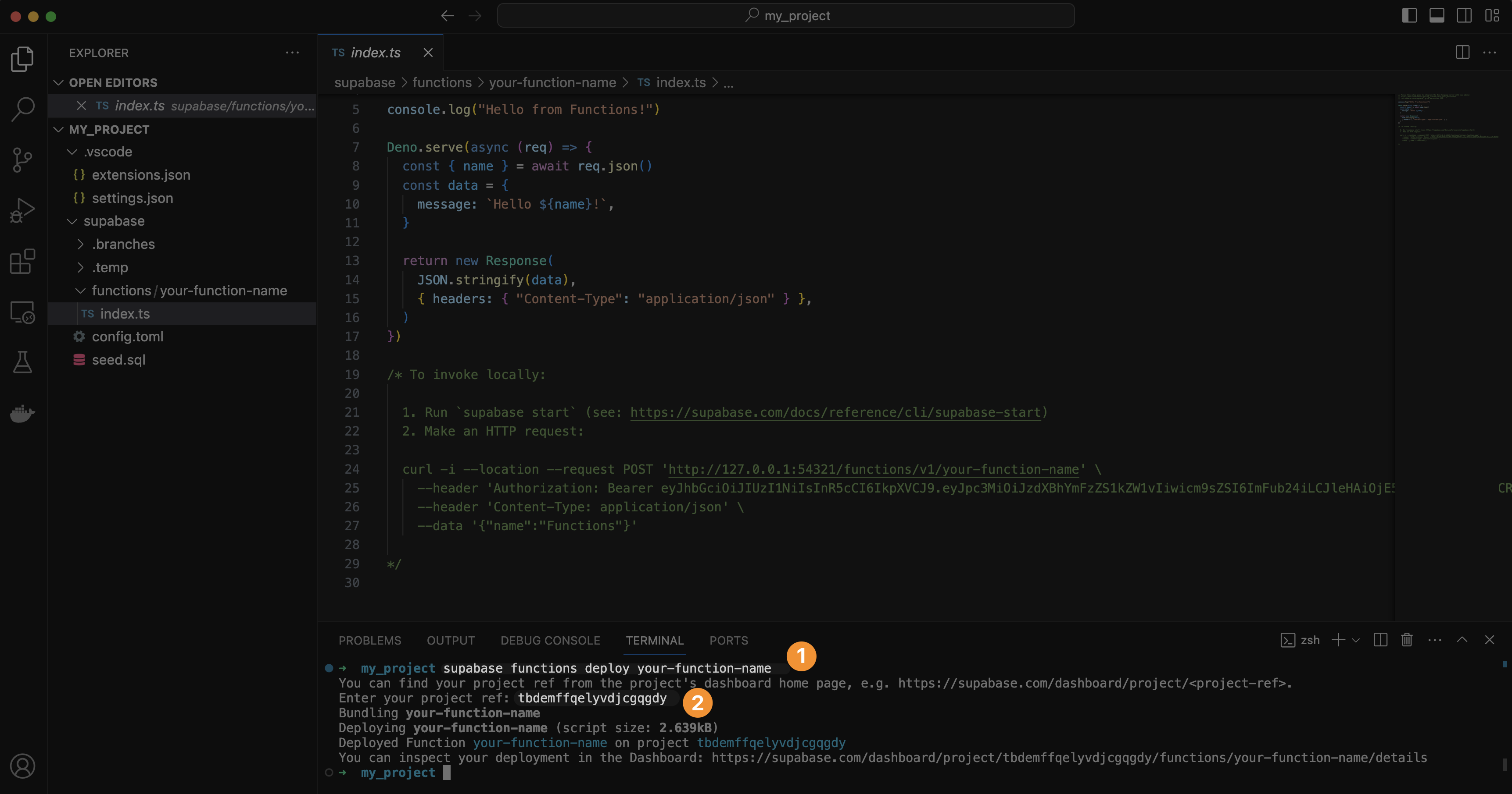 Deploy function