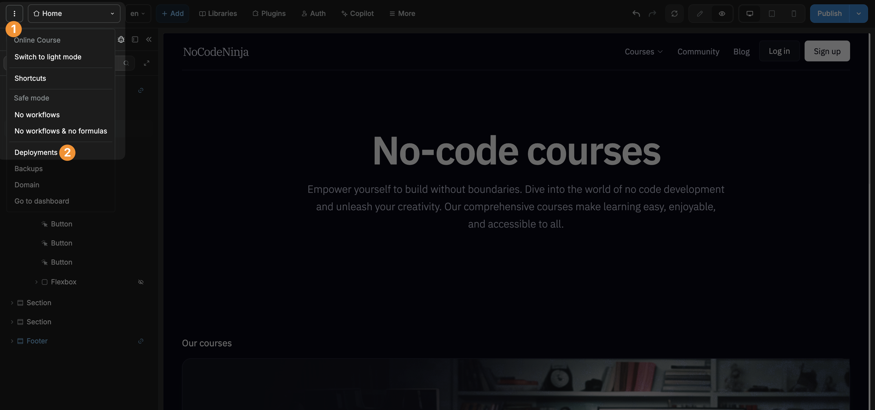 WeWeb editor