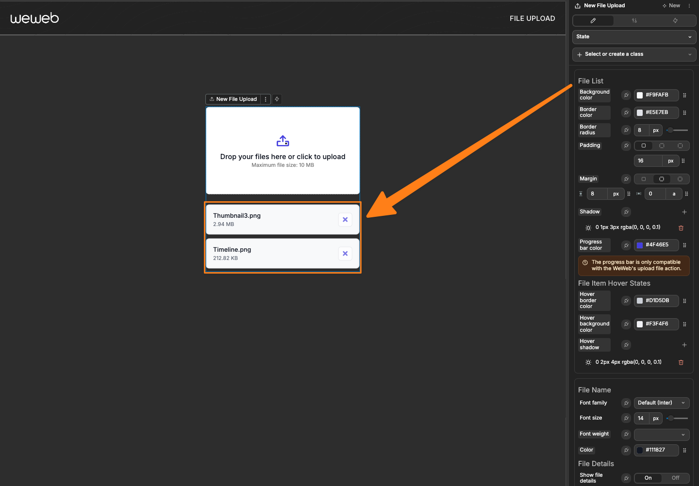 File List styling