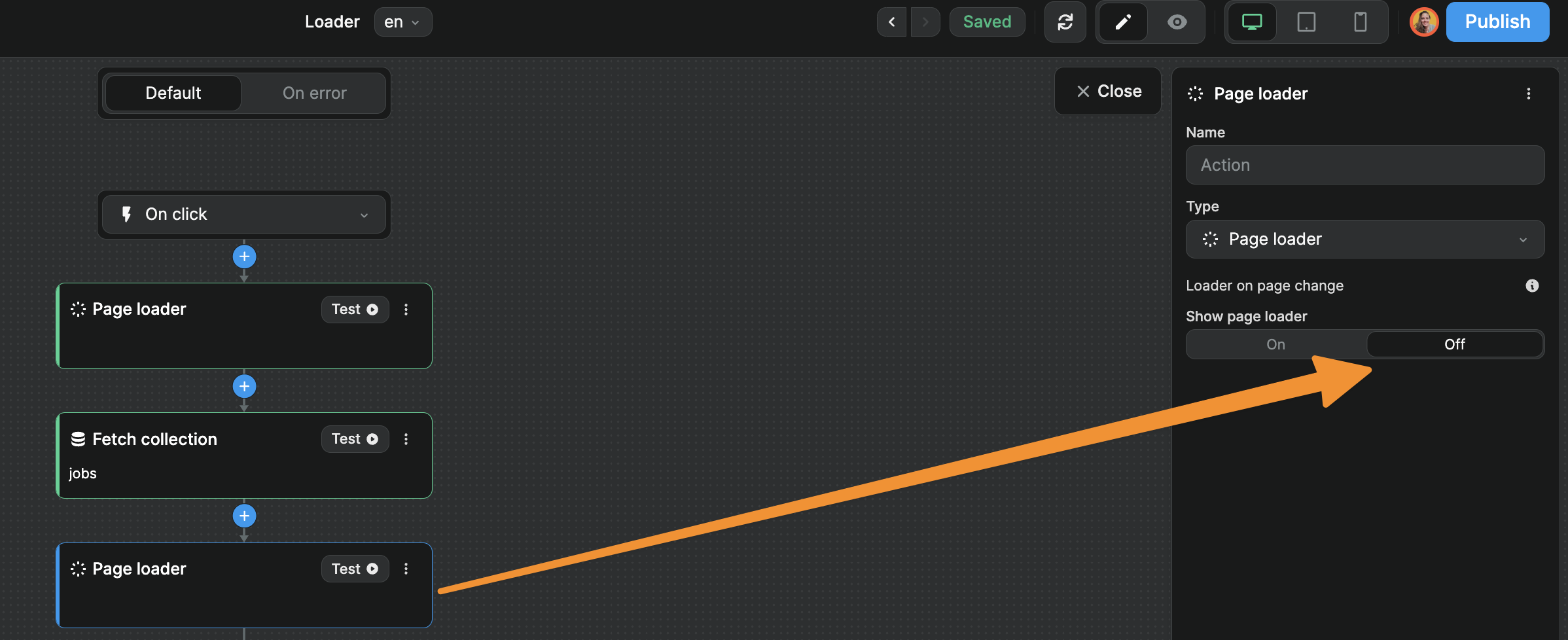 Page loaders before and after fetching a table view