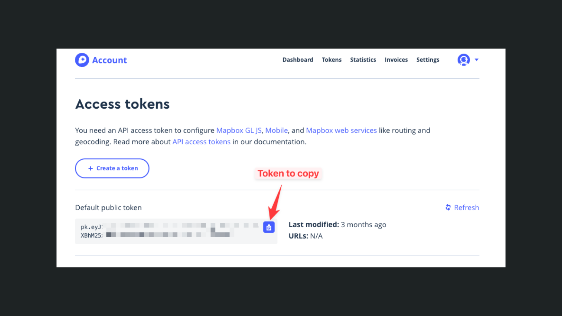 Mapbox API token