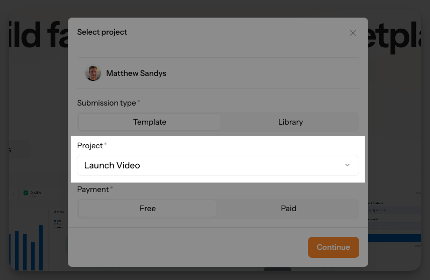 Select a project