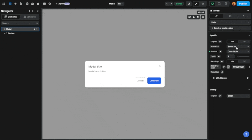 Modal section