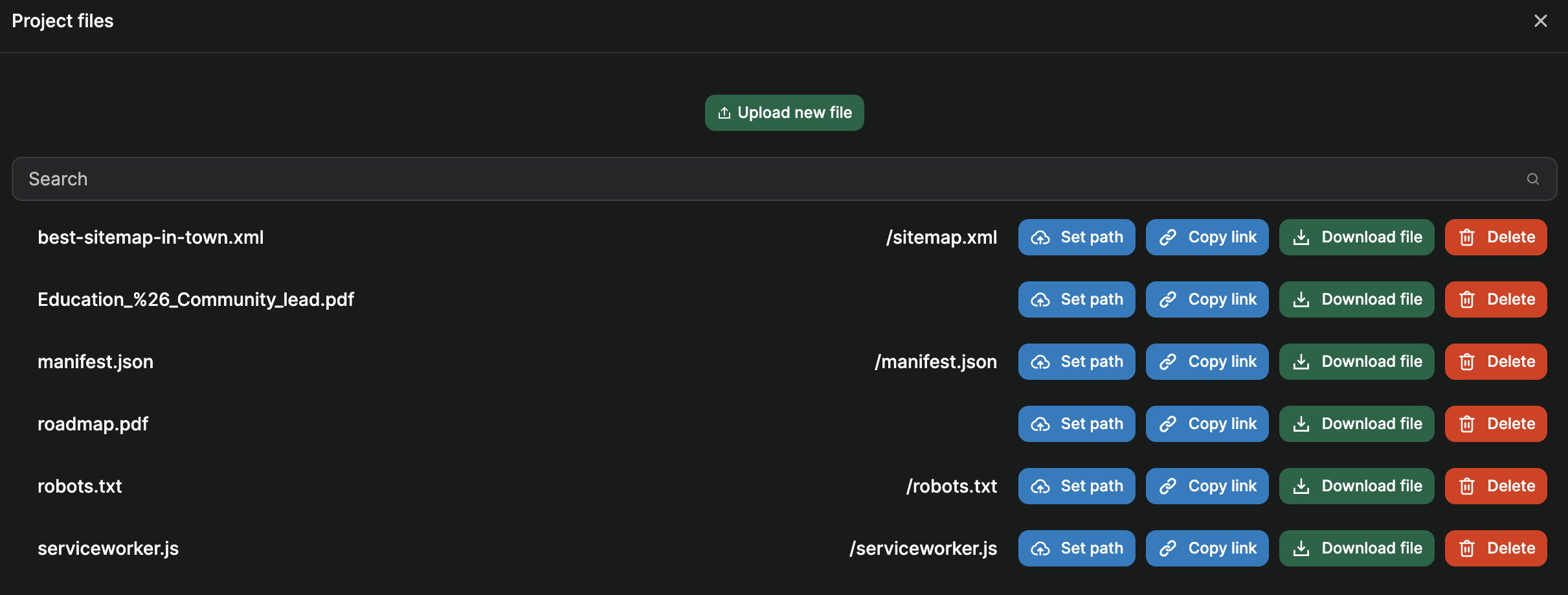 Project files