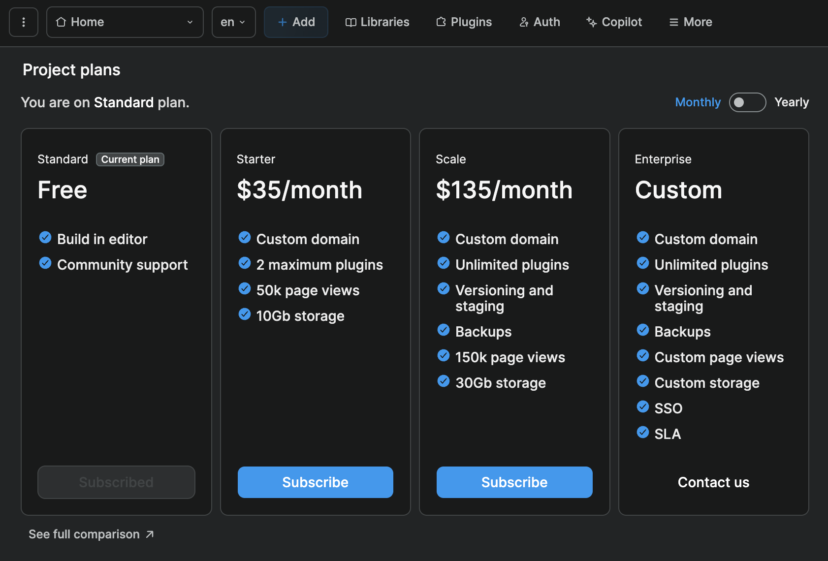 WeWeb project plans