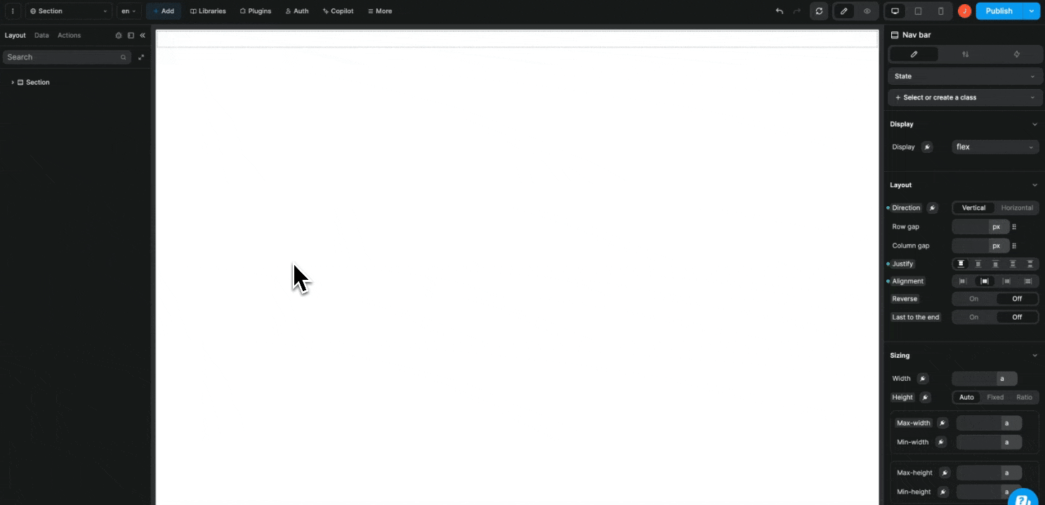 Multi-page sections