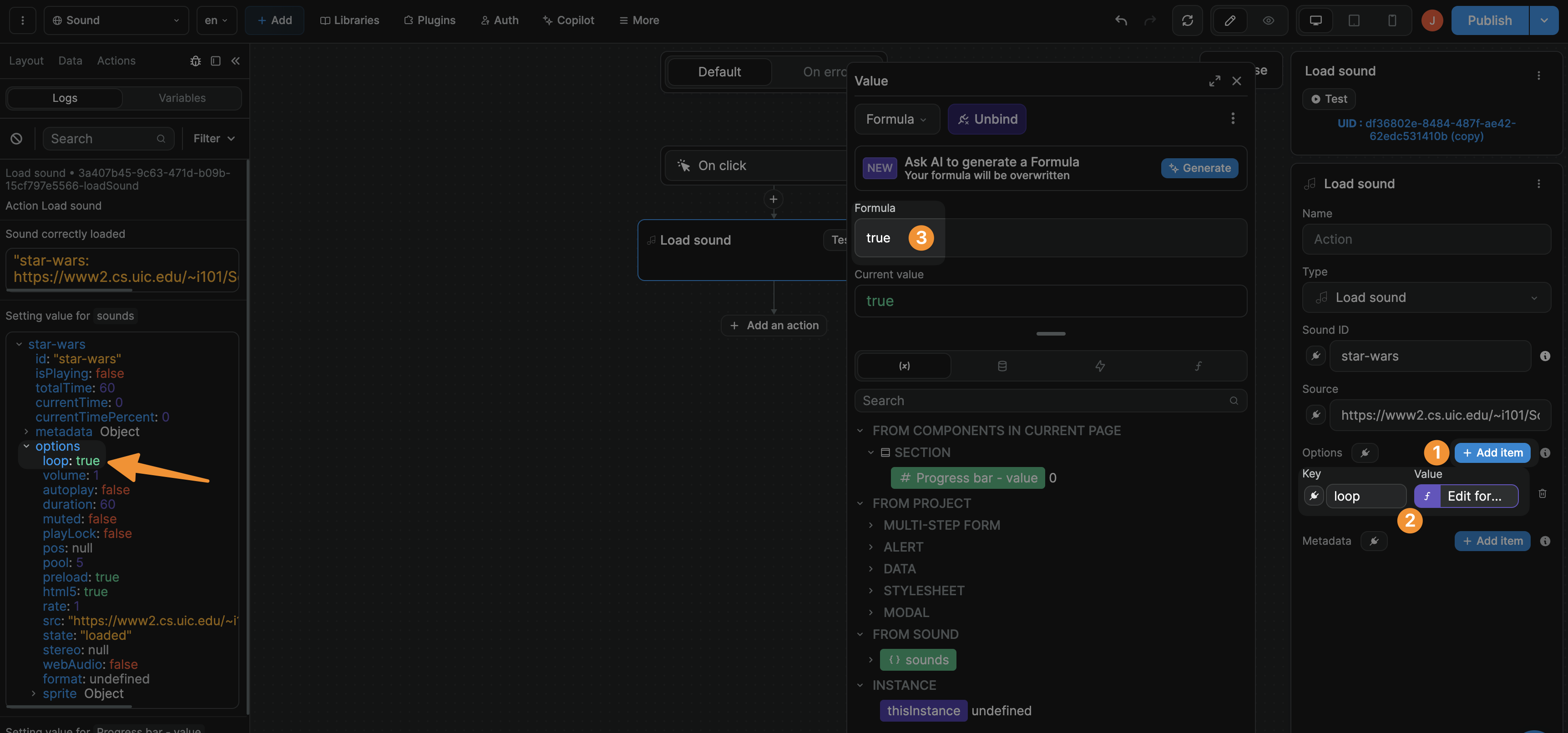 Sound loop option