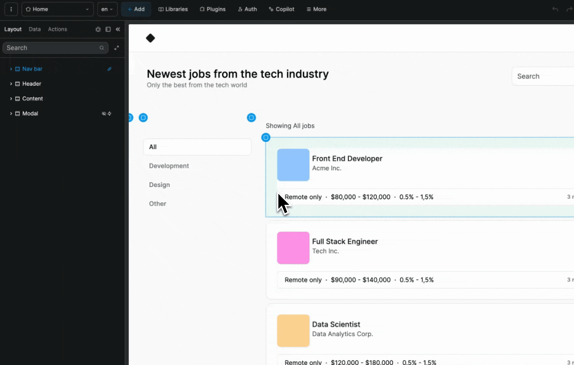 User role management in WeWeb