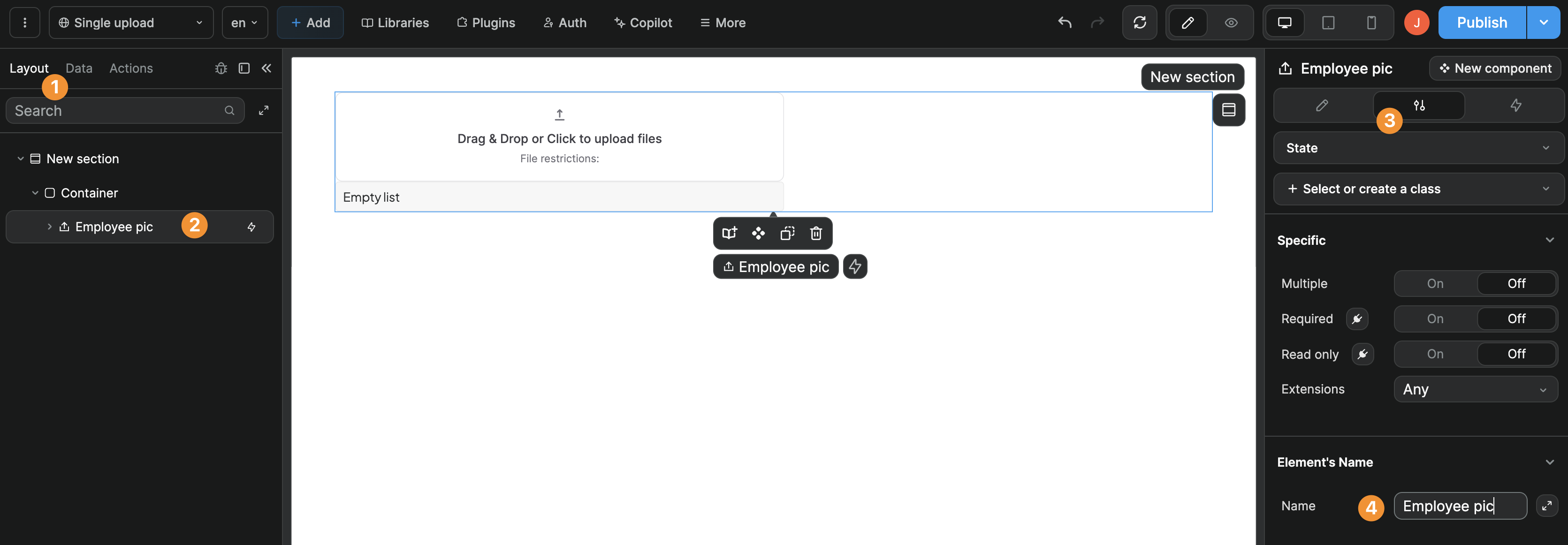 Rename upload input