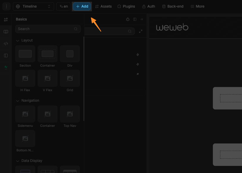 Open Add Panel