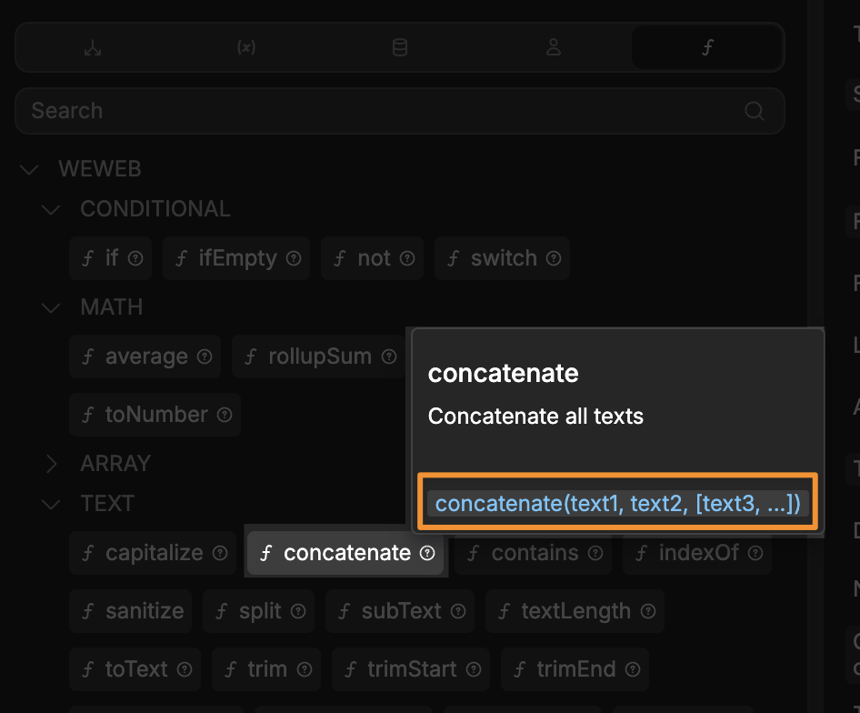 formula inputs