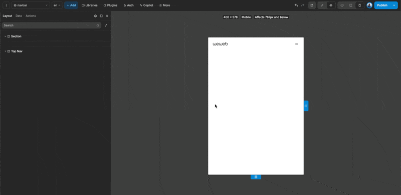 Top Nav Mobile Preview