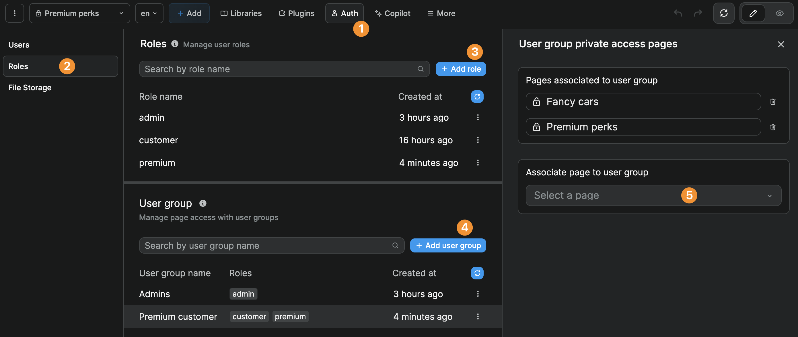 Auth tab in WeWeb